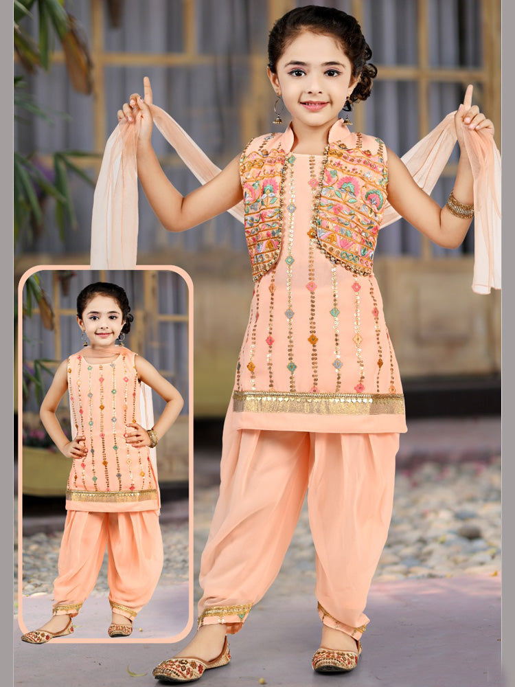 Satin,Cotton Kids Fancy Patiala Suit at Rs 5400/set in Mumbai | ID:  21625477733